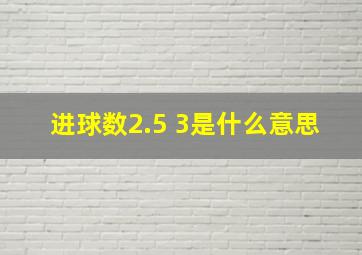 进球数2.5 3是什么意思